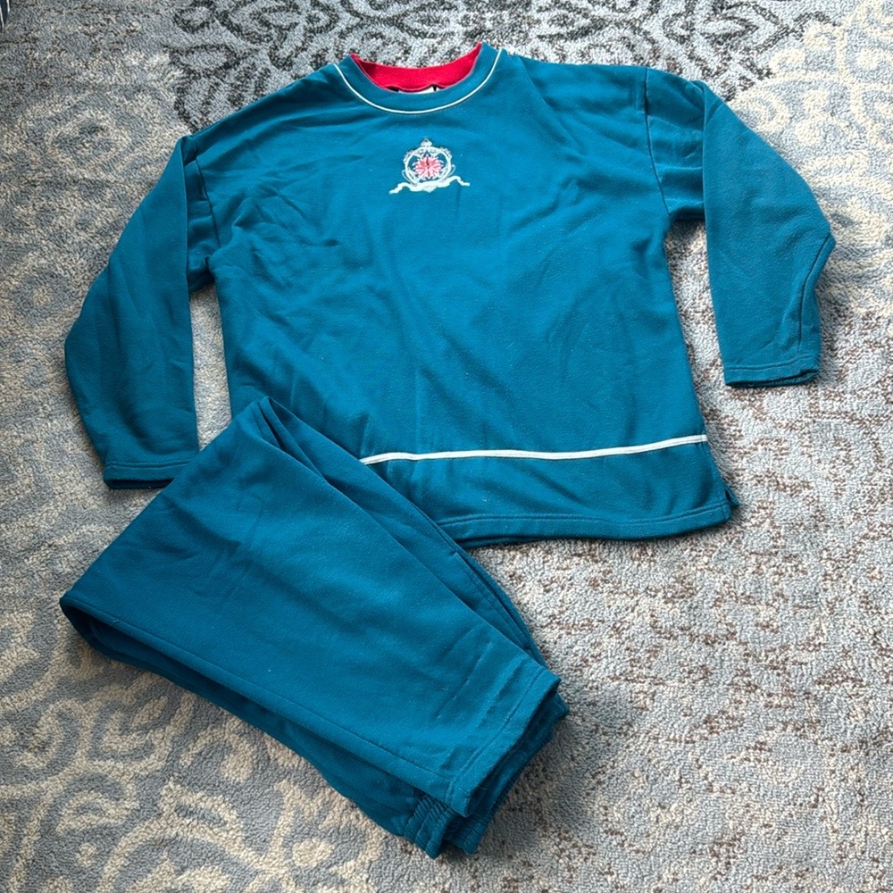 Vintage Jaclyn Smith Sport Sweatshirt & Sweatpants Set Turquoise Large